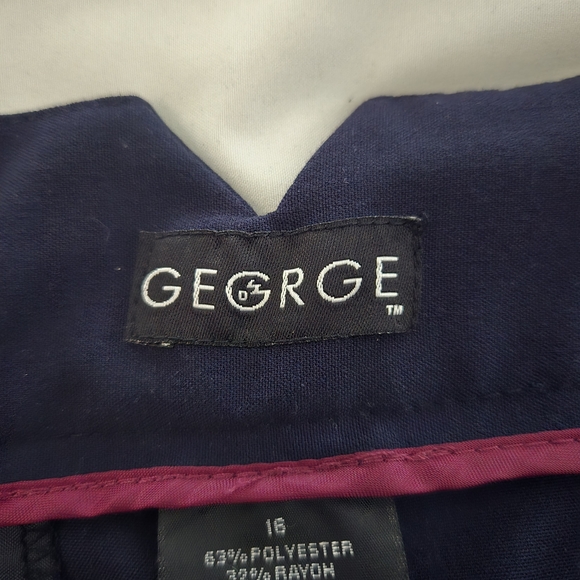 🔥 2/$9 or 3/$13   George Women's Navy Blue Wide-Leg Cropped Trousers - Picture 3 of 8